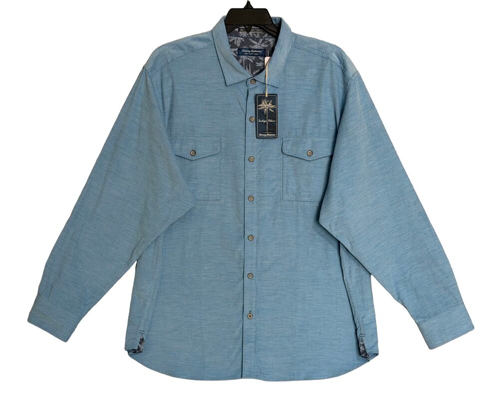 Tommy Bahama Casual Shirt Men's XXL Coastline Cord Heather Bay Raincloud NWT